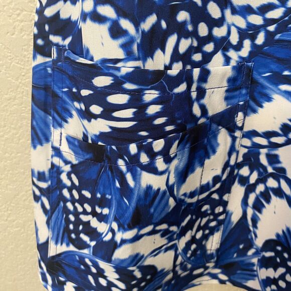 Grey's Anatomy by Barco Women Scrub Top S Blue Butterfly Short Sleeve V Neck - Picture 5 of 7